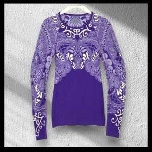 Athleta Purple Graphic Fitted shirt workout stretch M